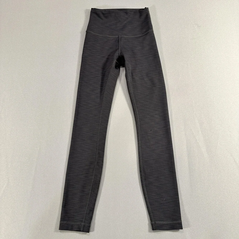 Lululemon Leggings Womens 2 Gray High Rise Ankle Nylon Spandex Yoga Running